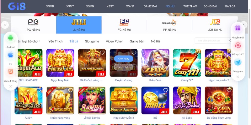 Sảnh Jili tại GI8 với vô vàng game cược Slot đổi mới Sảnh Jili tại GI8 với vô vàng game cược Slot đổi mới