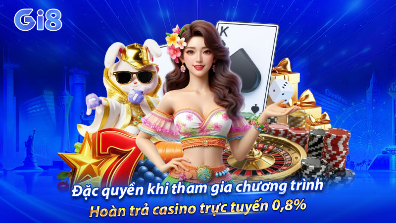 Đặc quyền khi tham gia chương trình Hoàn trả casino trực tuyến 0,8% Đặc quyền khi tham gia chương trình Hoàn trả casino trực tuyến 0,8%